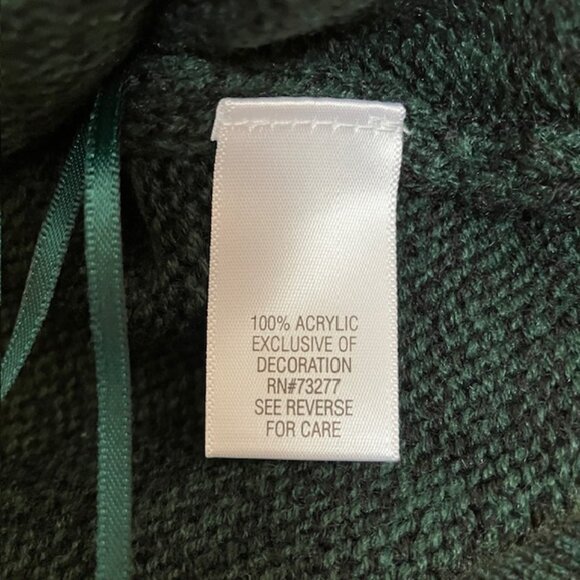 NWT Croft and Barrow Hunter Green crewneck snowflake sweater size M - Picture 6 of 9